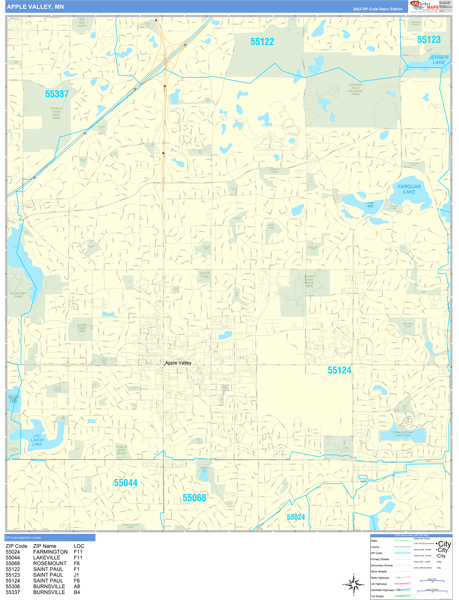 Apple Valley Wall Map